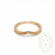 Bague - Or 10K jaune wishbone pavé de diamants naturels 0.15CT - RIGD488