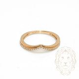 Bague - Or 10K jaune wishbone pavé de diamants naturels 0.15CT - RIGD488