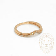 Bague - Or 10K jaune wishbone pavé de diamants naturels 0.15CT - RIGD488