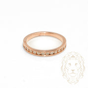 Ring - 10K Gold semi-set pink natural diamonds 0.20CT round brilliant cut channel set - RIGD496