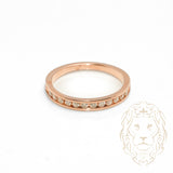 Ring - 10K Gold semi-set pink natural diamonds 0.20CT round brilliant cut channel set - RIGD496
