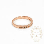 Ring - 10K Gold semi-set pink natural diamonds 0.20CT round brilliant cut channel set - RIGD496