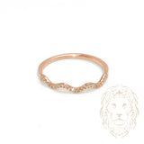 Ring - 10K Gold Semi-Eternity Wavy Cut Round Brilliant Natural Diamonds 0.15CT - RIGD503