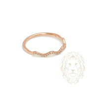 Bague - Or 10K rose semi-éternité ondulée diamants naturels coupe rond brillant 0.15CT - RIGD503