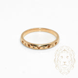 Ring - 10K yellow gold set with 0.06CT natural diamonds & heart cut-outs - RIGD504