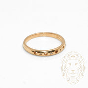 Ring - 10K yellow gold set with 0.06CT natural diamonds & heart cut-outs - RIGD504