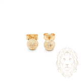 Studs - 6mm bead blasted dome 10K yellow gold - BOG687