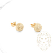 Studs - 8mm bead blasted dome 10K yellow gold - BOG688