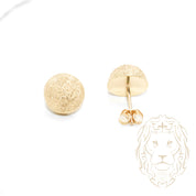 Studs - 10K Gold bead blasted dome 10mm - BOG689