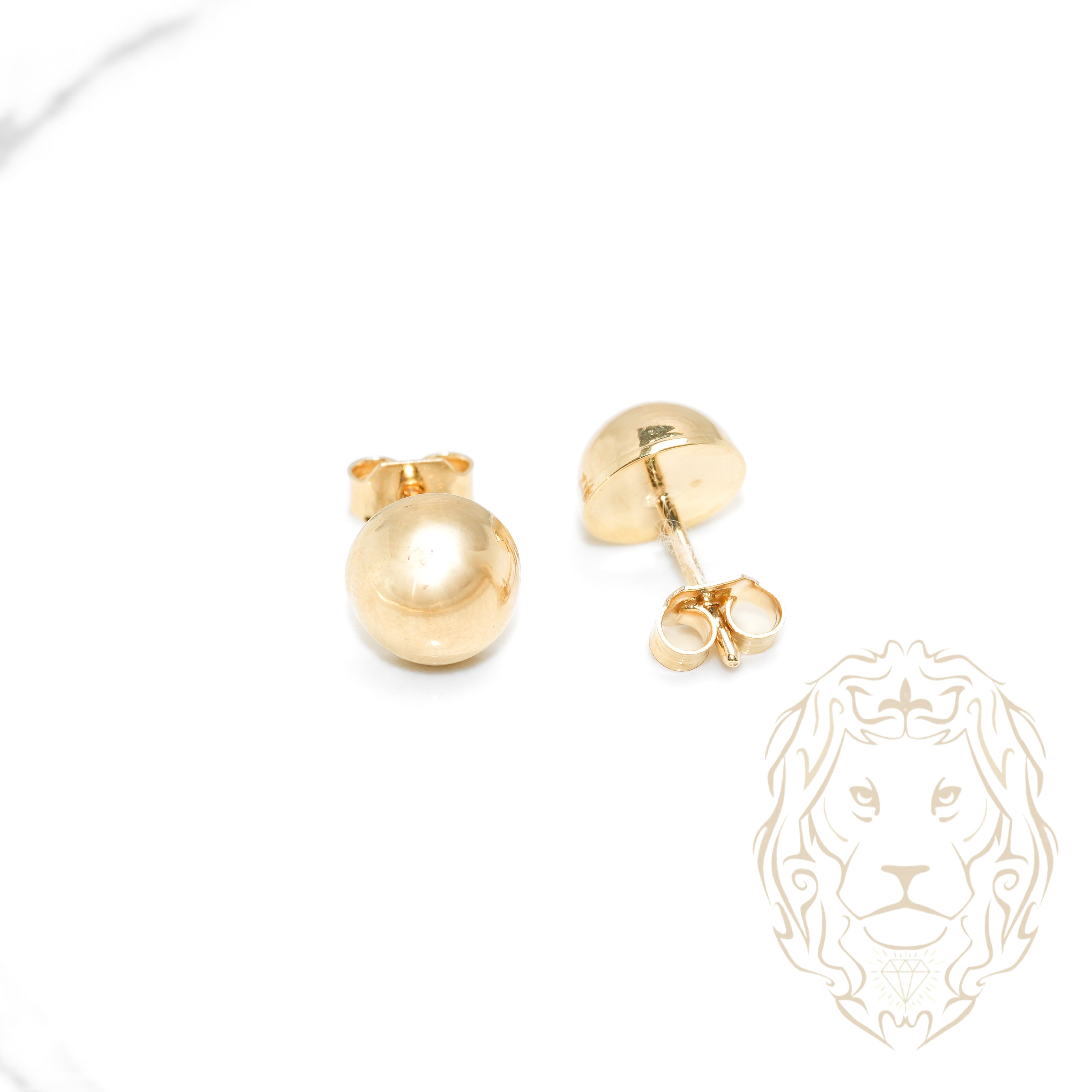 Studs - 10K Yellow Gold Polished Dome 8mm - BOG691