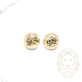 Studs - Or 10K jaune dôme coupe diamant 10mm - BOG692
