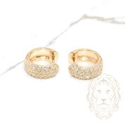 Hoops - Gold paved with natural diamonds 1.00CT 6mm X 11mm - BOGD018