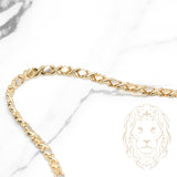 Bracelet - 10K two-tone yellow & white gold XO polished & satin finish - BRG520