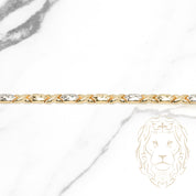 Bracelet - 10K two-tone yellow & white gold XO diamond cut - BRG522