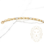 Bracelet - 10K two-tone yellow & white gold XO diamond cut - BRG522