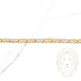 Bracelet - 10K two-tone yellow & white gold woven style diamond cut & satin finish - BRG523
