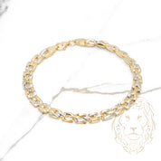 Bracelet - Or 10K deux tons jaune & blanc milan - BRG524