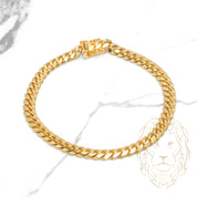 Bracelet - Or 10K jaune cuban link solide 5.8mm - BRG737
