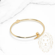 Bracelet jonc - Or 10K jaune clou serti de pierres cz - BRG530