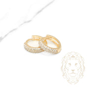 Huggies - 10K Gold Yellow Cz Pave 3mm X 9mm - BOG677