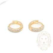 Huggies - 10K Gold Yellow Cz Pave 3mm X 9mm - BOG677