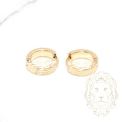 Huggies - 10K gold diamond cut 4mm X 10mm - BOG684