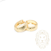 Huggies - 10K Gold Yellow Diamond Cut 5mm X 11mm - BOG685