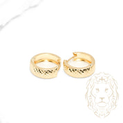 Huggies - 10K Gold Yellow Diamond Cut 5mm X 11mm - BOG685