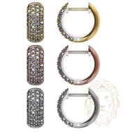 Hoops - Gold paved with natural diamonds 1.00CT 6mm X 11mm - BOGD018