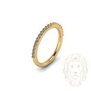 Eve Ring - Gold set (2) halo diamond lab cut pear 1.30CT with setting & diamond pavé wedding ring 0.60CT - RIGL052