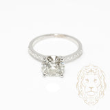 Bague de fiançailles - Or 14K blanc diamant naturel coupe rond brillant 2.00CT & monture pavé 0.15CT - RIGD505