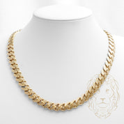 Chaîne - Or 10K jaune cuban link coupe diamant 11mm - CHG614