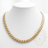 Chaîne - Or 10K jaune cuban link coupe diamant 11mm - CHG614