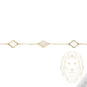 Bracelet - 10K Yellow Gold Mother of Pearl Clovers & 10mm Cut-outs - BRG536