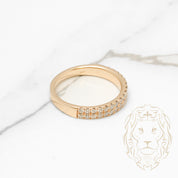 Ring - Semi-eternity 10K yellow gold two rows set with natural diamonds 0.60CT - RIGD507