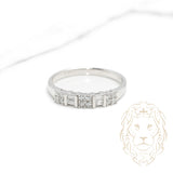 Bague - Or 10K blanc sertie de diamants lab 0.26CT coupe rond brillant & baguette - RIGL058