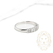 Ring - 10K white gold set with lab 0.26CT round brilliant & baguette cut diamonds - RIGL058