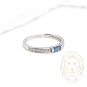 Ring - 10K gold white sapphire 0.35CT tension set & diamond pavé setting lab 0.09CT - RIGL060