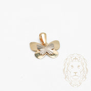 Pendant - 10K Gold two-tone yellow & white butterfly cut diamond - PEG611