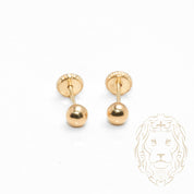 Screw studs - 10K gold polished pearl 4mm - BOG696