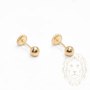 Screw studs - 10K gold polished pearl 4mm - BOG696