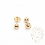 Screw studs - 10K gold polished pearl 4mm - BOG696