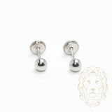Studs à visser - Or 10K blanc perle poli 4mm - BOG697