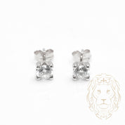 Studs - 10K Gold White Cz Round Cut 4mm - BOG699
