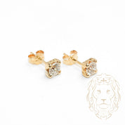Studs - 10K Gold Yellow Cz Round Cut 4mm - BOG698