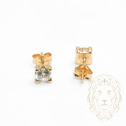 Studs - 10K Gold Yellow Cz Round Cut 4mm - BOG698
