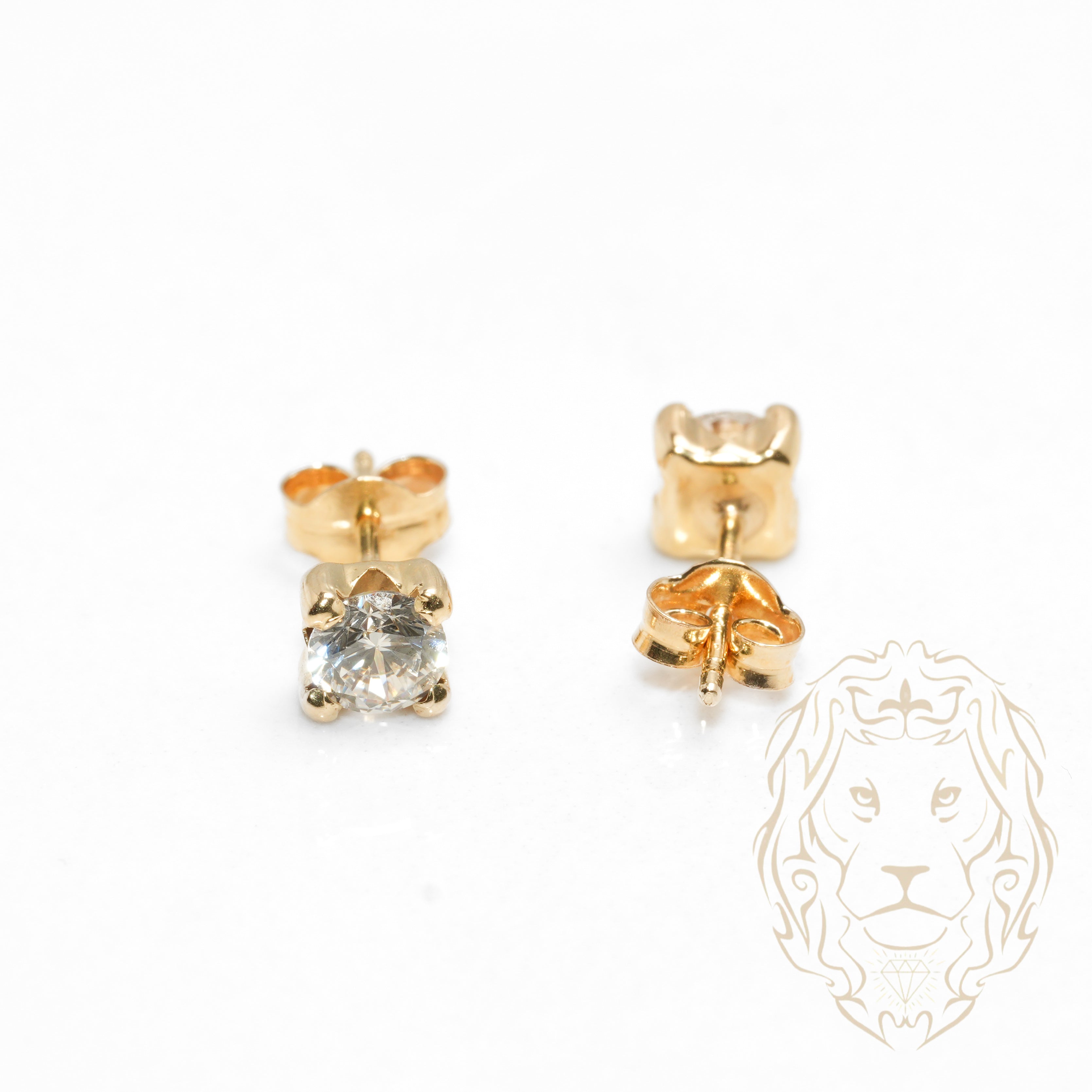Studs - 10K Gold Yellow Cz Round Cut 4mm - BOG698
