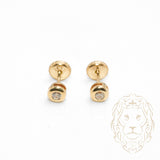 Studs à visser - Or 10K jaune cz coupe rond serti clos 4mm - BOG700