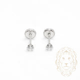 Studs à visser - Or 10K blanc cz coupe rond 3mm - BOG703