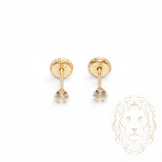 Screw Studs - Gold 10K yellow cz round cut 3mm - BOG702